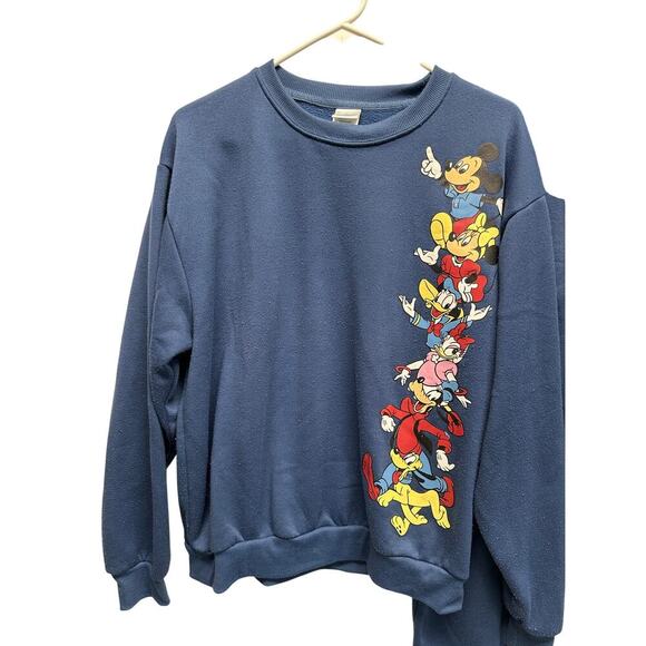 Disney Mickey & Friends Sweatshirt & Joggers Set Blue Med Matching Lounge Set - Picture 2 of 7
